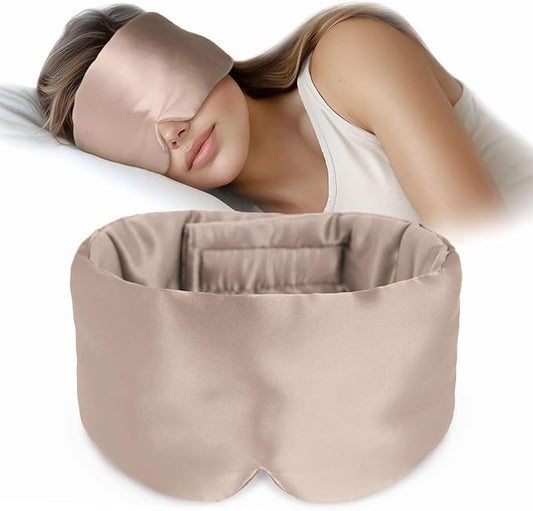 Silk Sleep Mask Soft Pressureless: 100% Mulberry Silk for Eye Skin Anti Wrinkles