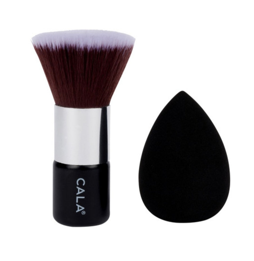 KABUKI BRUSH & SPONGE SET (BLACK)