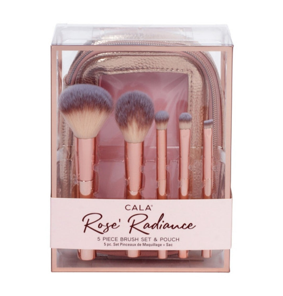 ROSE RADIANCE 5-PIECE BRUSH SET & POUCH
