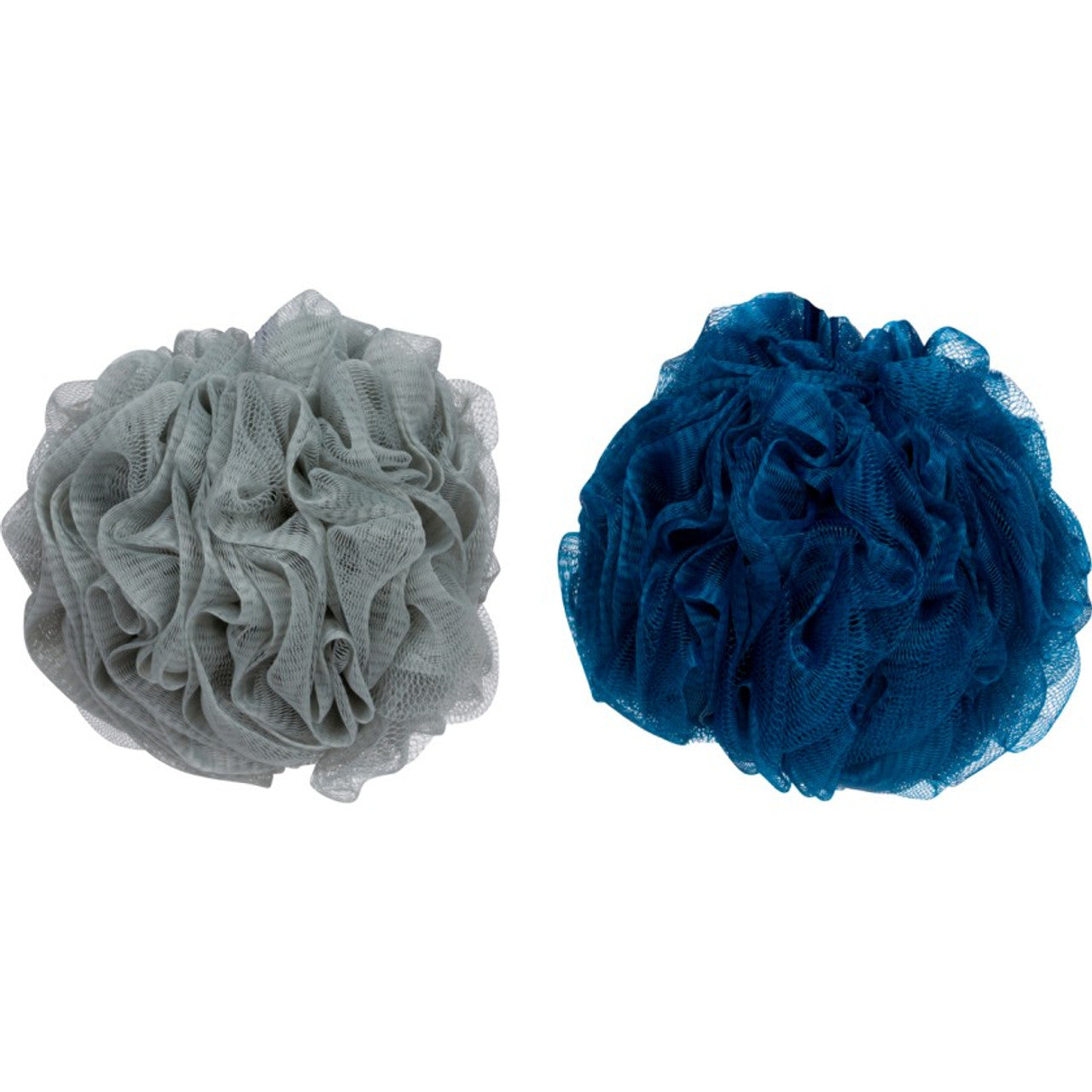 JUMBO BATH PUFFS: GREY/BLUE 2PCS