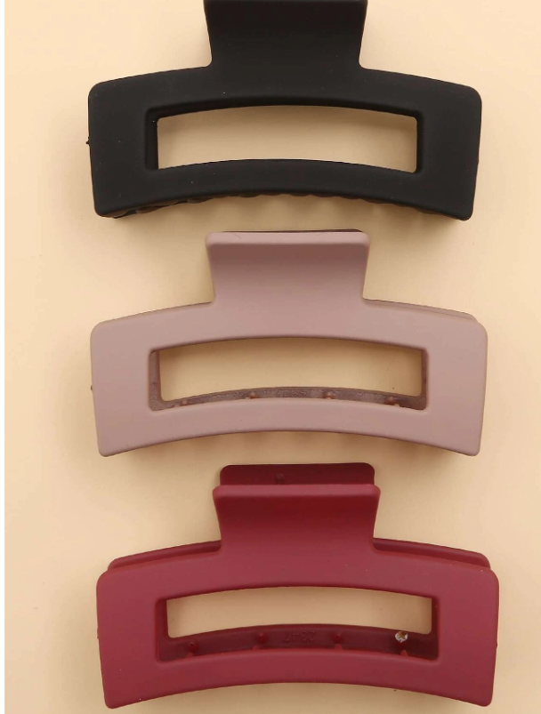 3pcs Rectangle Hair Claw
