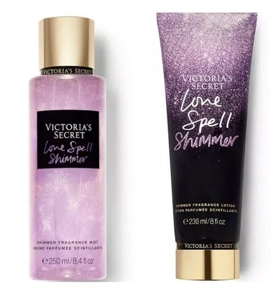 Victoria's Secret LOVE SPELL SHIMMER Fragrance Body Lotion & Body Mist Set