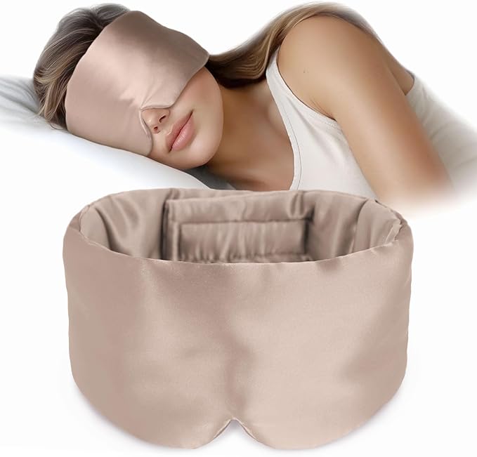 Silk Sleep Mask Soft Pressureless: 100% Mulberry Silk for Eye Skin Anti Wrinkles