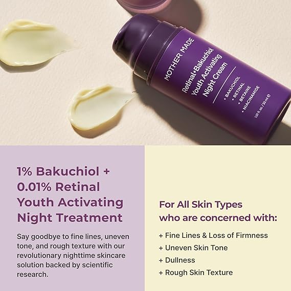 MOTHER MADE Retinol Bakuchiol Night Cream, 1 Fl Oz
