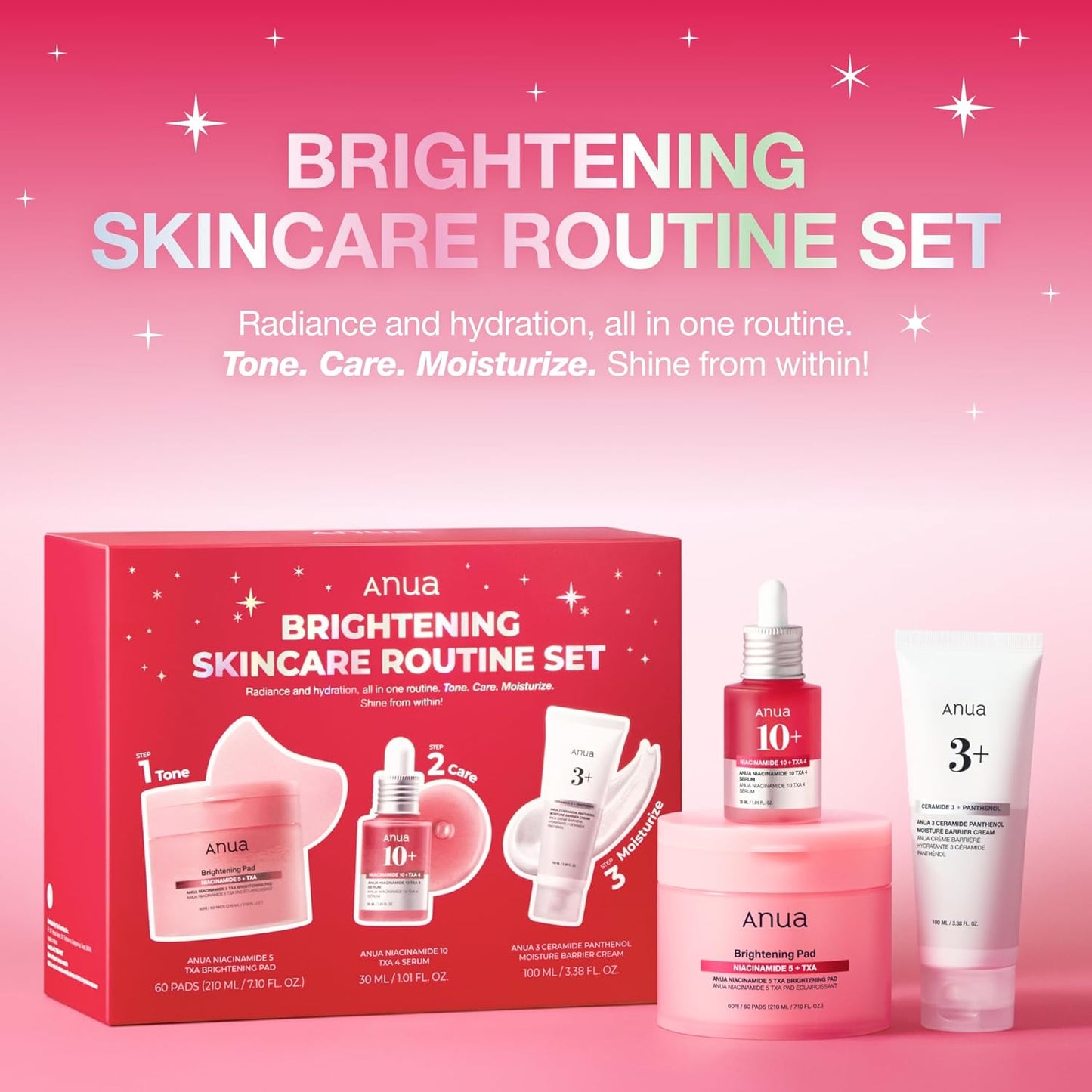 ANUA BRIGHTENING Niacinamide Skincare Routine Set