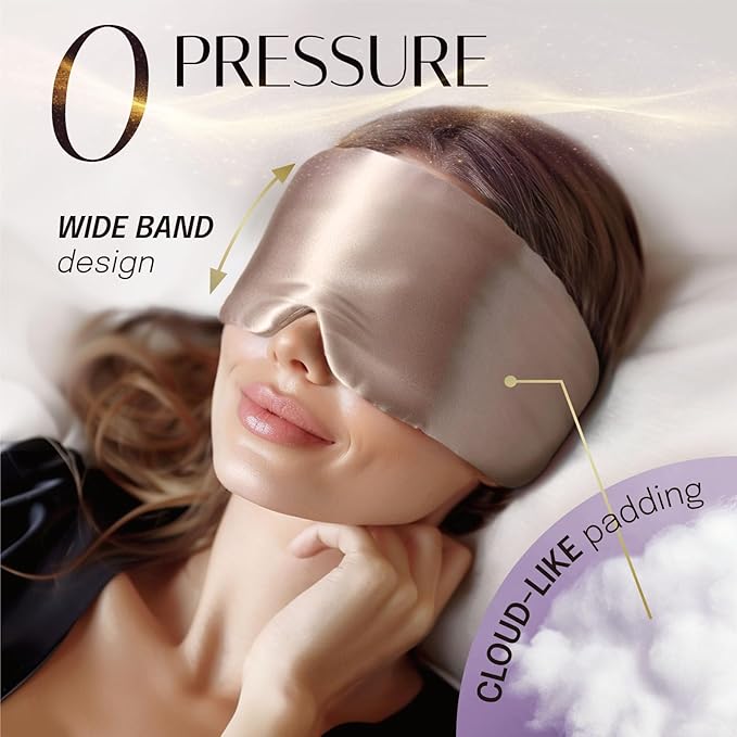 Silk Sleep Mask Soft Pressureless: 100% Mulberry Silk for Eye Skin Anti Wrinkles
