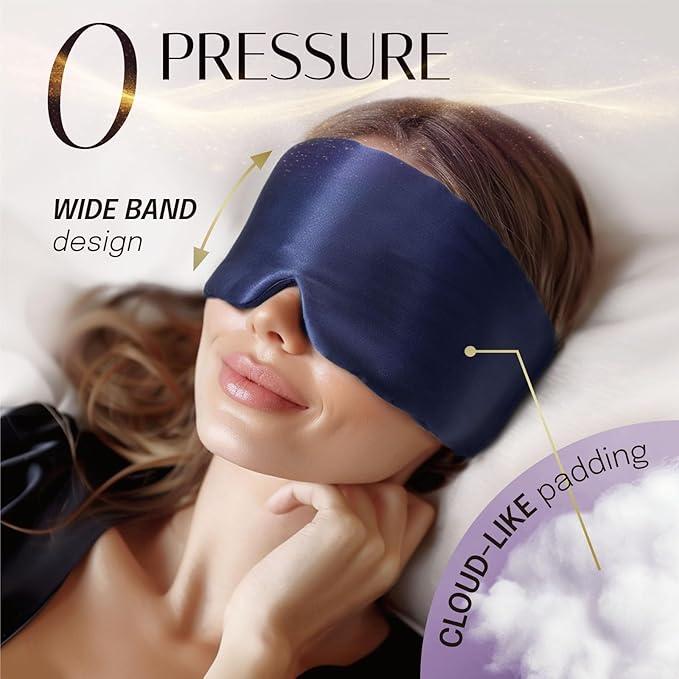Silk Sleep Mask Soft Pressureless: 100% Mulberry Silk for Eye Skin Anti Wrinkles