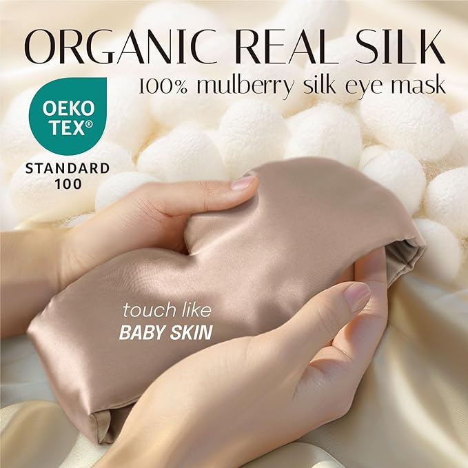 Silk Sleep Mask Soft Pressureless: 100% Mulberry Silk for Eye Skin Anti Wrinkles