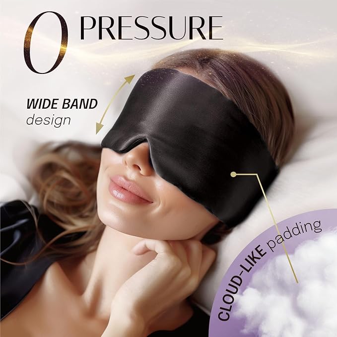 Silk Sleep Mask Soft Pressureless: 100% Mulberry Silk for Eye Skin Anti Wrinkles
