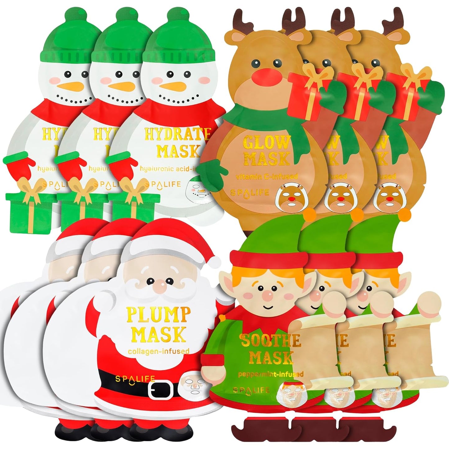 SpaLife Beauty Santa’s Workshop Christmas Face Mask Bundle | Korean Facial Masks