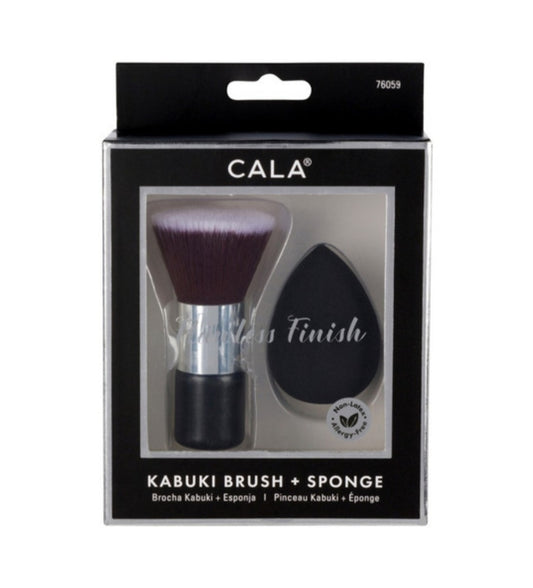 KABUKI BRUSH & SPONGE SET (BLACK)