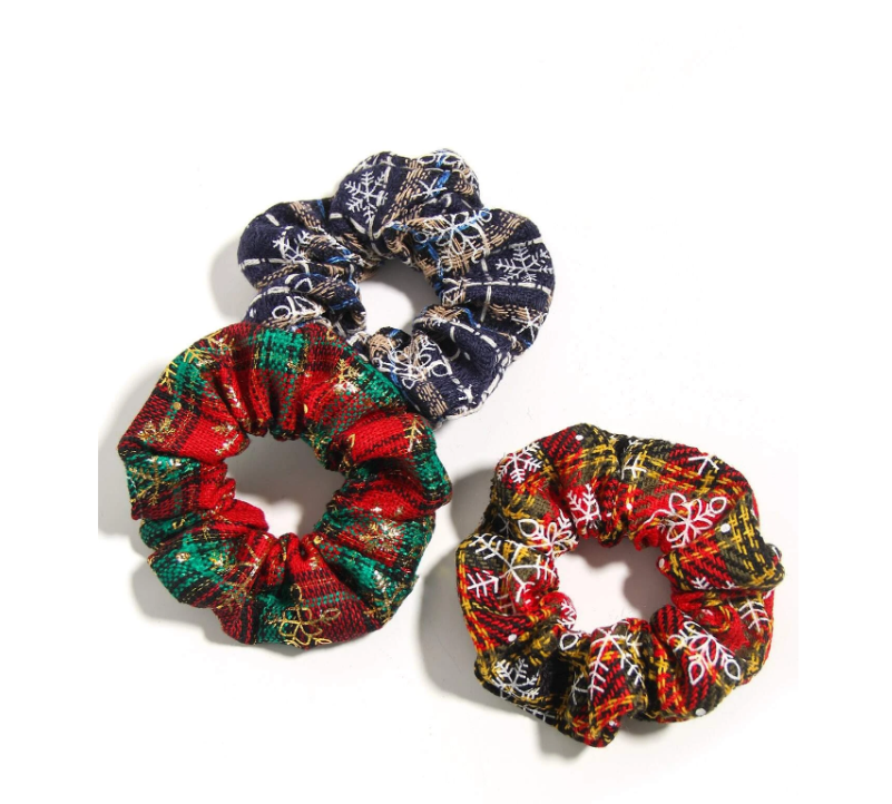 3pcs Christmas Snowflake Print Scrunchie