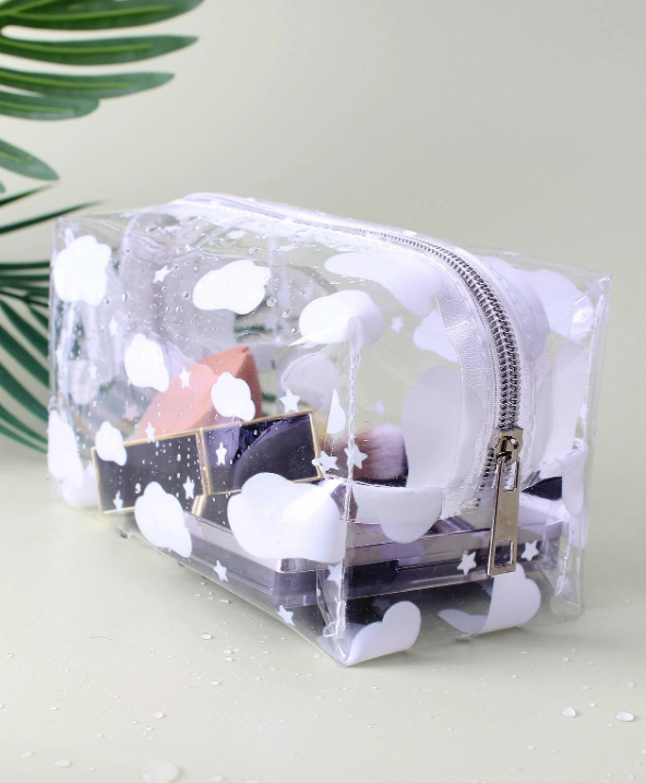 Cloud Print Clear Makeup Bag