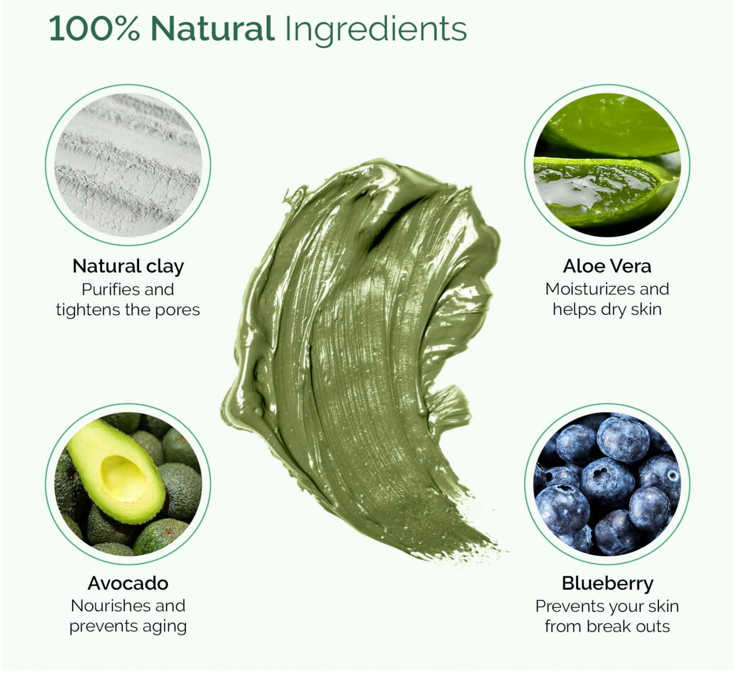 Clay Mask Matcha , avocado , superfoods